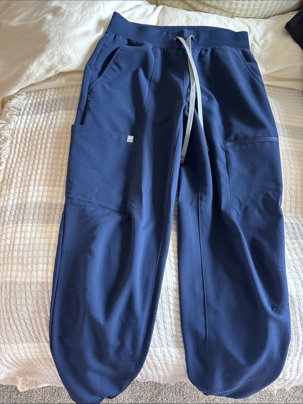 Fabletics Navy Drawstring Scrub Joggers